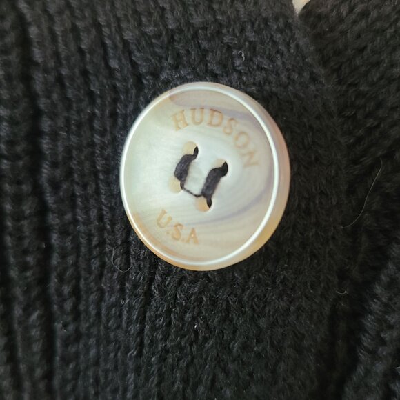 Hudson Black Cardigan Button Front NEW L Classic Staple Lagenlook Womens - Picture 8 of 9